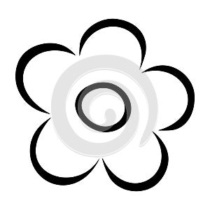 Flower outline icon. Bloom vector illustration isolated on white