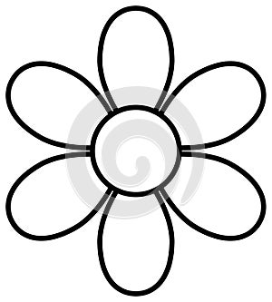 Flower outline icon. Blossom clipart. Vector illustration