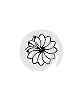 Flower outline icon,vector best line design icon.