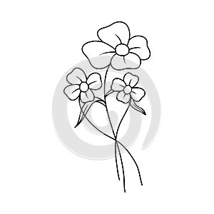 Flower outlineicon design ilustration template vector