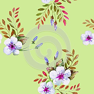 Flower Pattern 2 Green Background