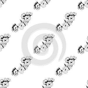 Hand Drawn Abstract Flowers, Modern Artistic Pattern for Fabric & DecorFlower Pattern