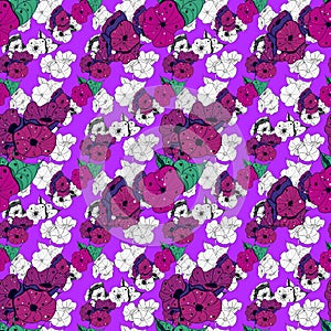 Hand Drawn Abstract Flowers, Modern Artistic Pattern for Fabric & DecorFlower Pattern