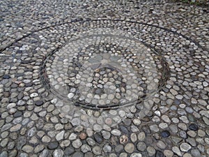 Flower Pattern Cobblestone Path