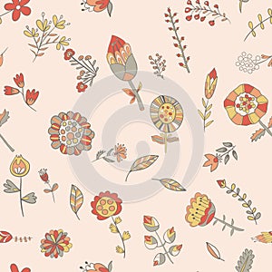 Flower pattern hand-drawn cute doodle