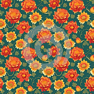 Seamless colorful floral background pattern. Decorative backdrop for fabric, textile, wrapping paper, card, invitation, wallpaper