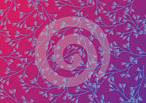 Flower pattern with Neon purple background. Vector illustration