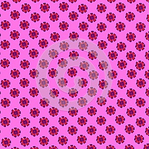 Flower pattern: pink and purple small flowers of a cosmece on a pink background - beautiful summer gentle print.