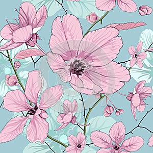 Flower pattern pink