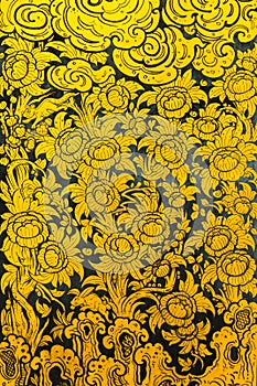 Flower pattern in traditional Thai style art paint