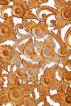 Flower pattern Wood carve photo