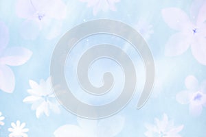 Flower patterned light blue background