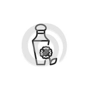 Flower perfume bottle line icon