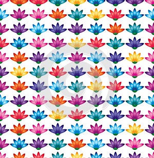 Flower petal colorful symmetry seamless pattern