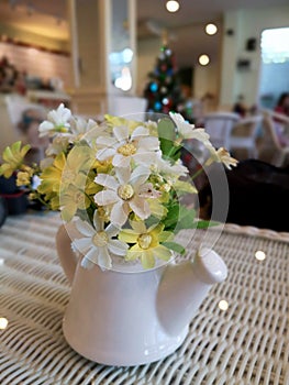 Flower pot Against a blurry background