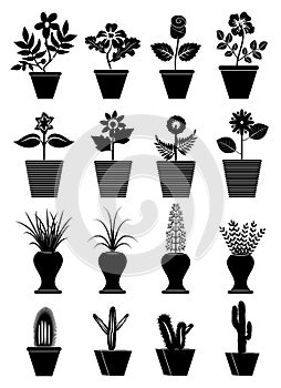 Flower pot icons