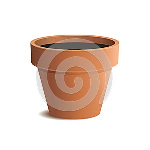 Flower Pot Isolated on White Background. Vector