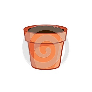 Flower pot with mud photo