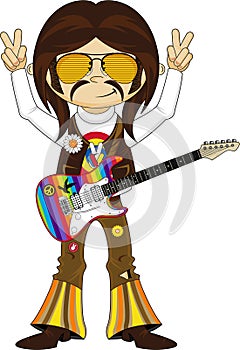 Flower Power Hippie Guitarist