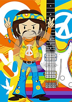 Flower Power Hippie Guitarist