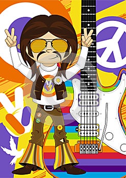 Flower Power Hippie Guitarist