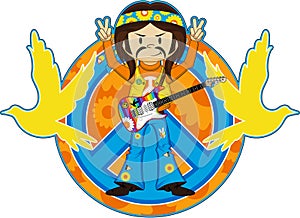 Flower Power Hippie Guitarist