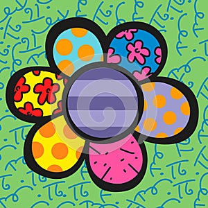 Flower Power by Romero Britto vector rendering