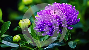 flower purple green background