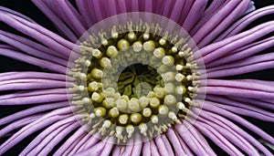 A flower with purple petals and a yellow center