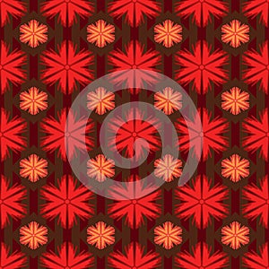 Flower red style symmetry seamless pattern