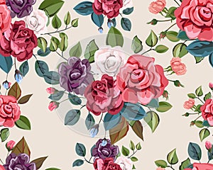 Flower seamless pattern beautiful nature