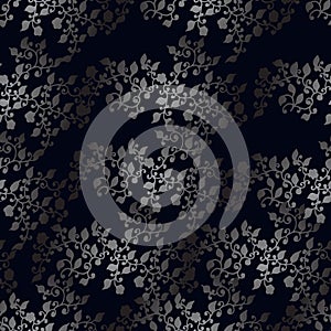 Flower seamless pattern, silver flowers