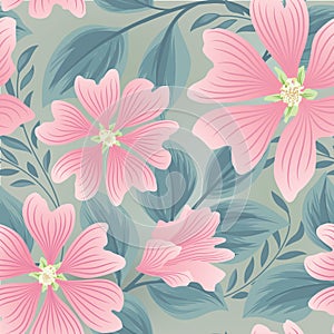 Flower seamless summer pattern. Floral garden tile background. Holiday stylish wallpaper with flowers