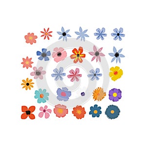 Flower set free vector illustrations