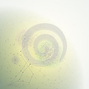 Flower in the shape of molecular structure, yellow