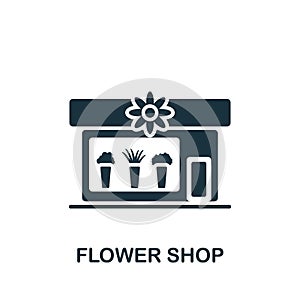 Flower Shop icon. Monochrome simple icon for templates, web design and infographics