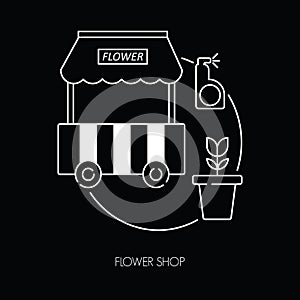 flower shop icon. Vector illustration decorative design photo