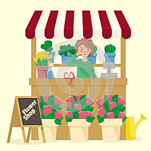 Flower shop illustration