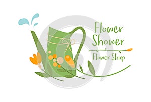 Flower shop logotype vector template, logo design