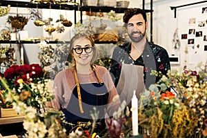 Flower shop small business owners photo