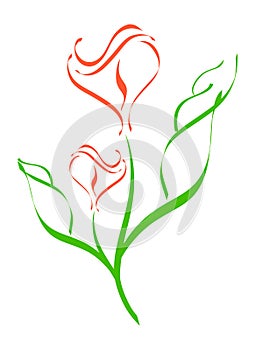 Flower silhouette isolated on white background