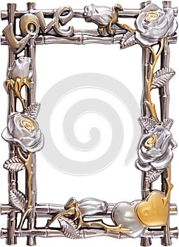 Flower silver and gold frame