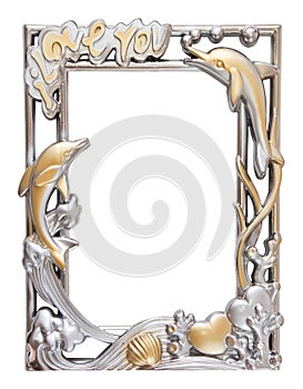 Flower silver and gold frame
