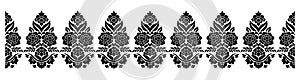 flower sketch monochrome vector line draw motive border design