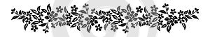 flower sketch monochrome vector line draw motive border design photo
