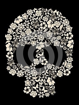 Flower skull vector