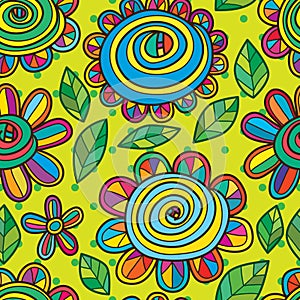 Flower snail seamless pattern