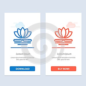 Flower, Spa, Massage, Chinese  Blue and Red Download and Buy Now web Widget Card Template