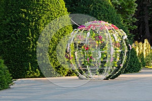 Flower sphere in the city center of Ruse, Bulgaria