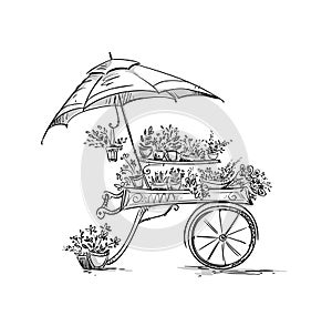 Flower stall, Florist cart